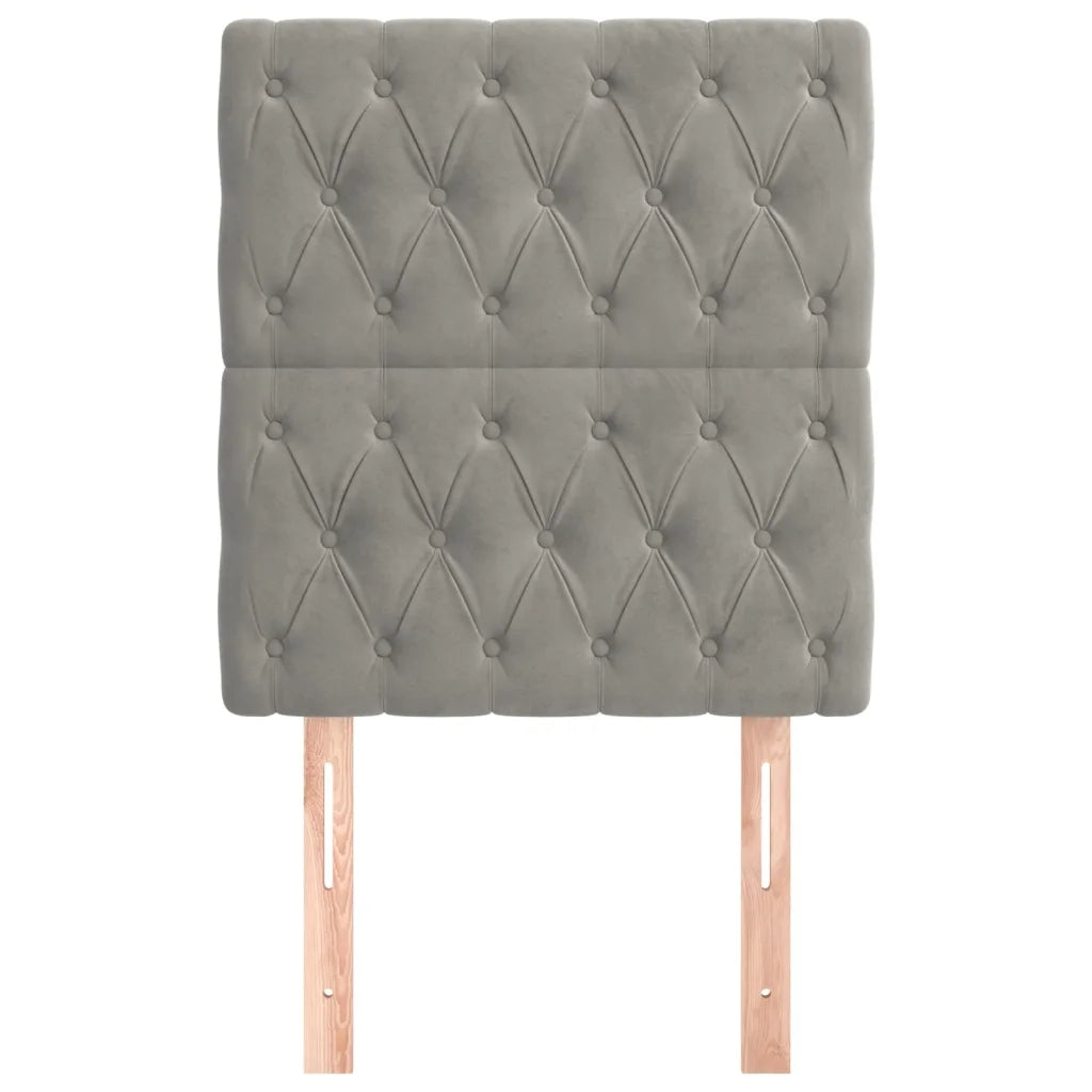 Testiera-Testata Decorativa Grigio Chiaro 80x7x118/128 cm Velluto