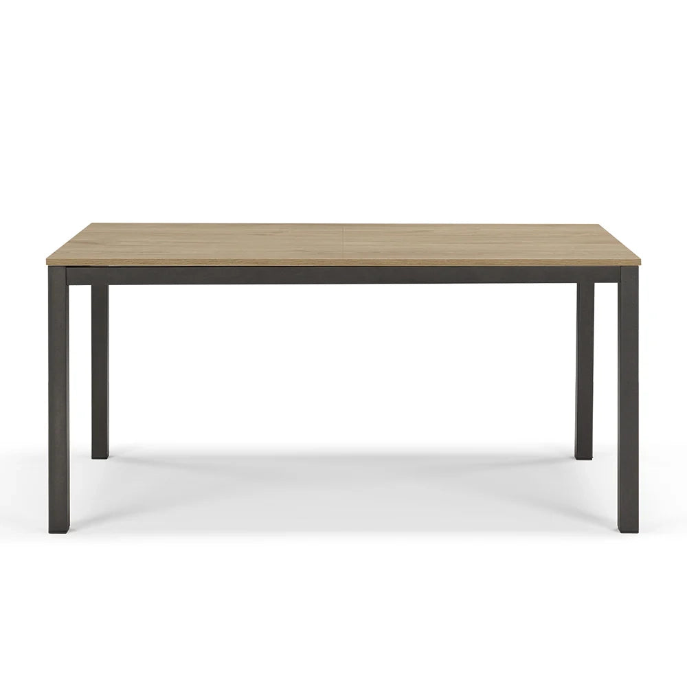 Tavolo da pranzo allungabile Noce Nodato 160x85 modello GIOTTO MADE IN ITALY con 2 allunghe laterali da 40 cm per sala da pranzo, cucina e soggiorno, design moderno