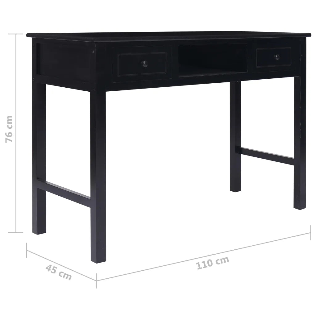 Scrivania | Tavolo da Ufficio Nera 110x45x76 cm in Legno