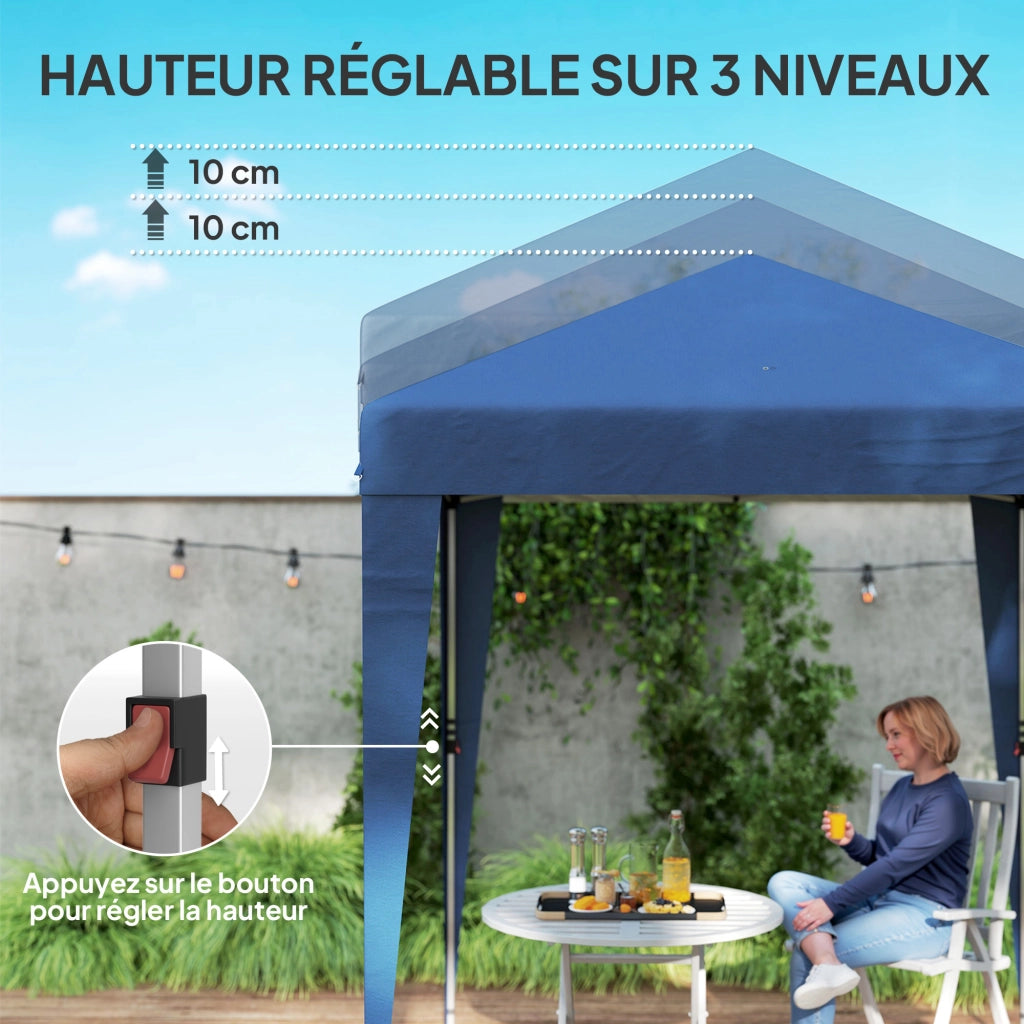 Tonnelle da giardino pieghevole ¨C zephmum ¨C blu scuro 3 pareti