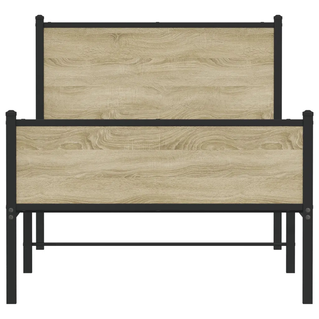 Giroletto senza Materasso in Metallo-Struttura Letto Rovere Sonoma 100x200 cm 787398