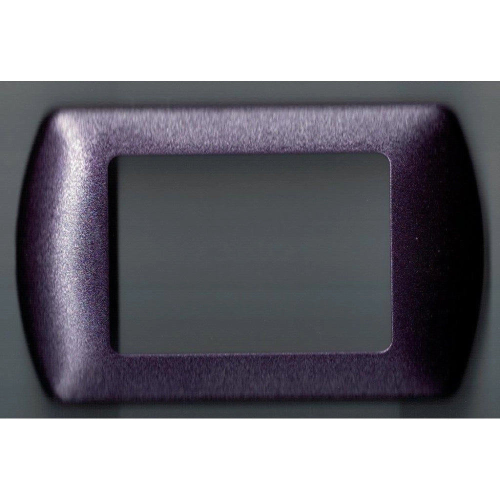 Trade Shop - Placchette Placche In Abs Compatibili Per Master Modo Colorra Placca Copriprese - Viola Metallizzato -3 Fori     -