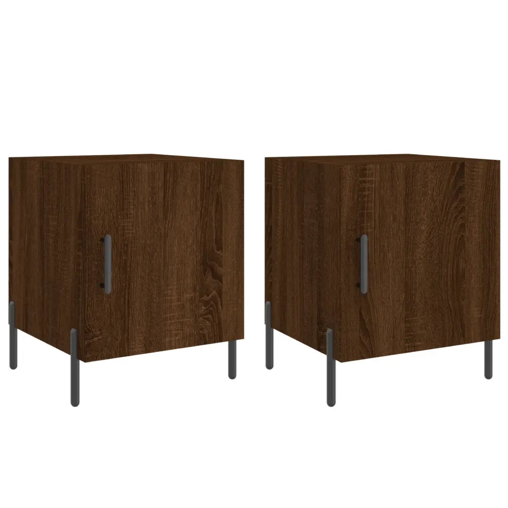 Comodini 2 pz-Set di 2 Tavolino da notte Rovere Marrone 40x40x50 cm in Legno Multistrato 751476