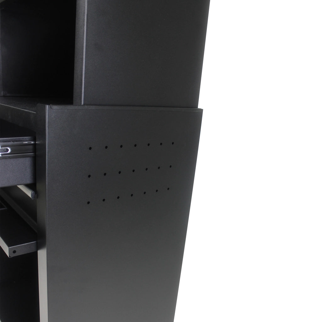 Cassettiera con ruote portautensili con 6 cassetti serratura e vano inferiore in acciaio per garage officina nera