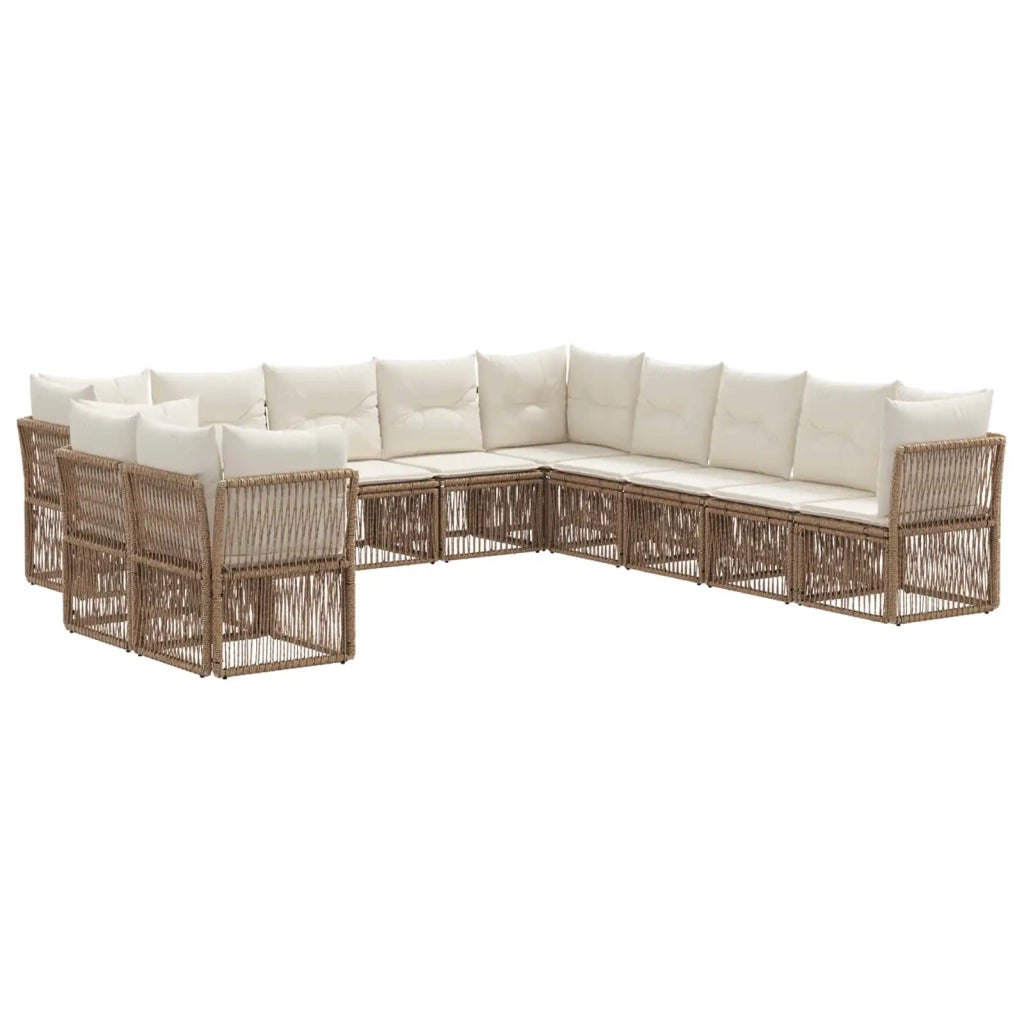 Set Divano da Giardino 11 pcs Beige polyrattan 3434277