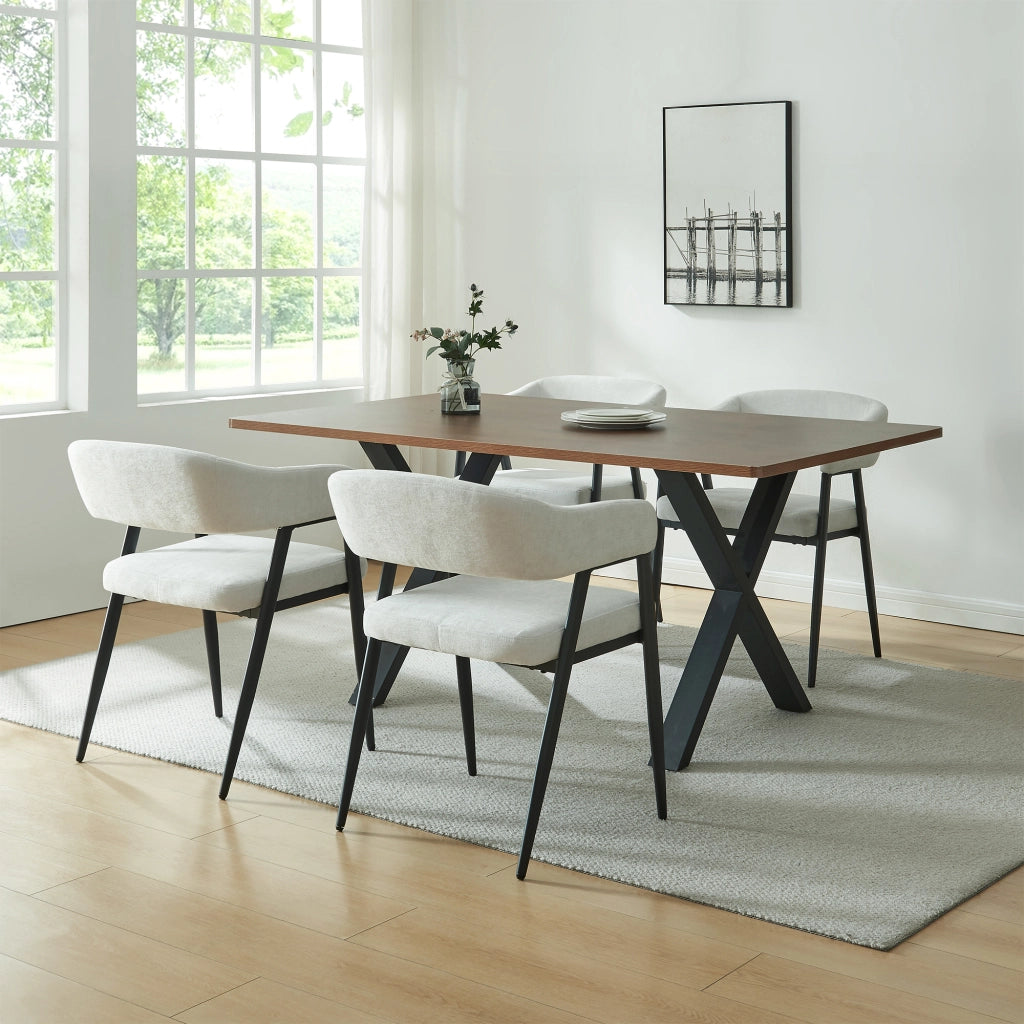 Set Kohlmand di 2 Sedie Imbottite da Sala Pranzo con Rivestimento in Tessuto - Grigio Chiaro [en.casa]