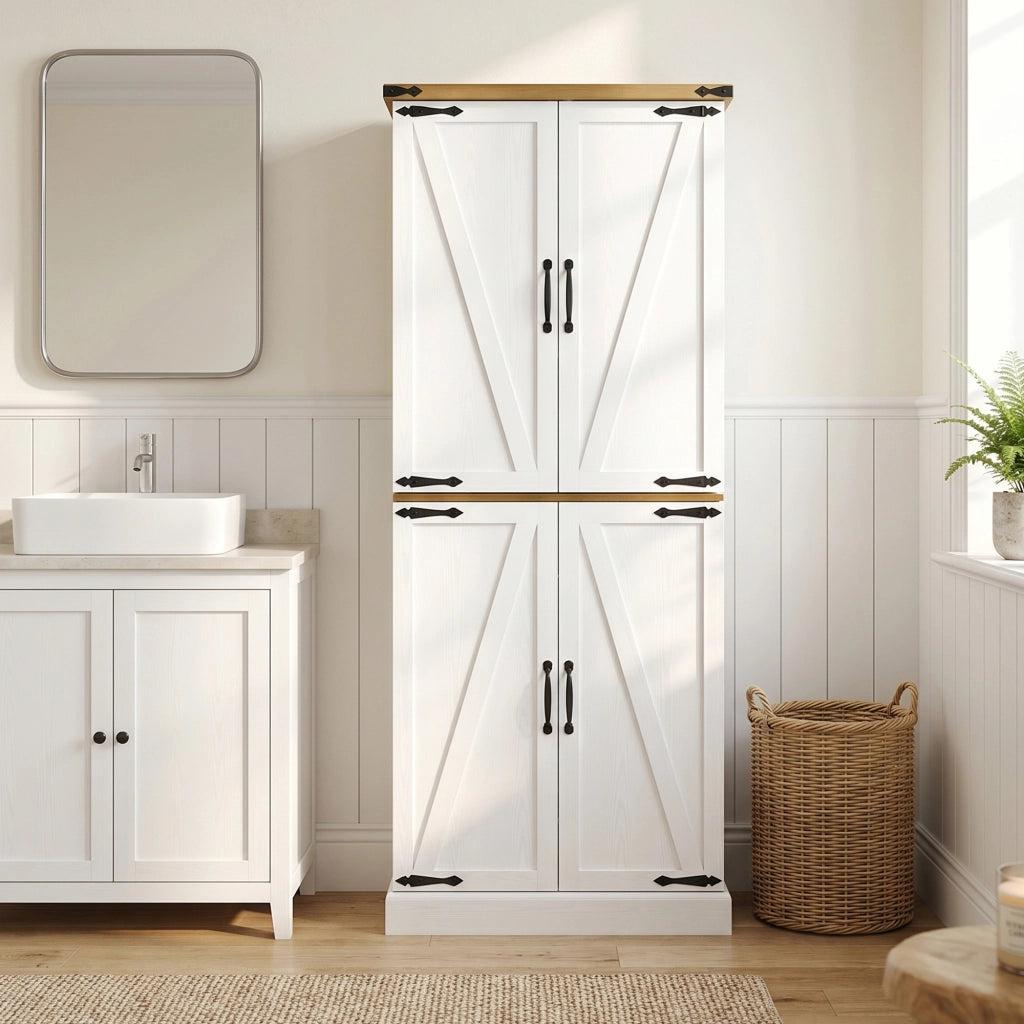 Mobile cucina alto con 4 ante e 3 cassetti ¨C Xylo ¨C Bianco 76x40x182cm