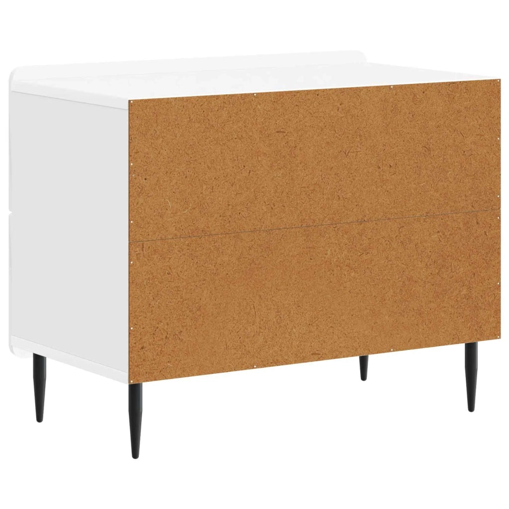 Armadio da Notte con cassetto Bianco Lucido 62 x 34,5 x 49,5 cm 894319