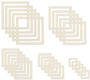 Set di cornici per foto in legno 100 pezzi - Accessori d'arte da parete - Decorazioni DIY - Cornici quadrate - Dimensioni piccole - Cornici per foto miniatura