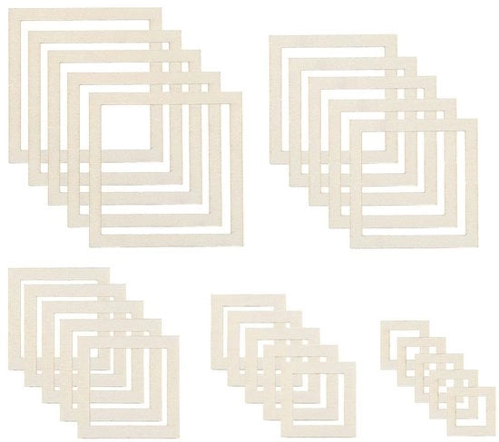 Set di cornici per foto in legno 100 pezzi - Accessori d'arte da parete - Decorazioni DIY - Cornici quadrate - Dimensioni piccole - Cornici per foto miniatura