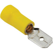 TERMINALE PIATTO MASCHIO A STRINGERE - GIALLO X CAVO MMQ 4,0/6,0 MM 6,3 CF=PZ 10- 12 confezioni