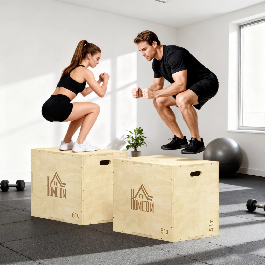 Box Plyometrico per Allenamento 3 in 1 ¨C zephmum ¨C Legno 51/61/76cm