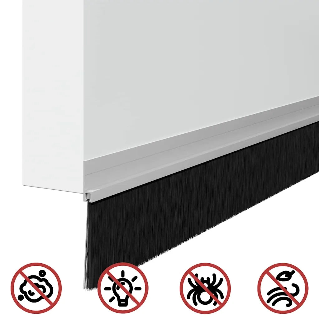 Spazzole per porte autoadesive 12 pcs Argento 100 cm