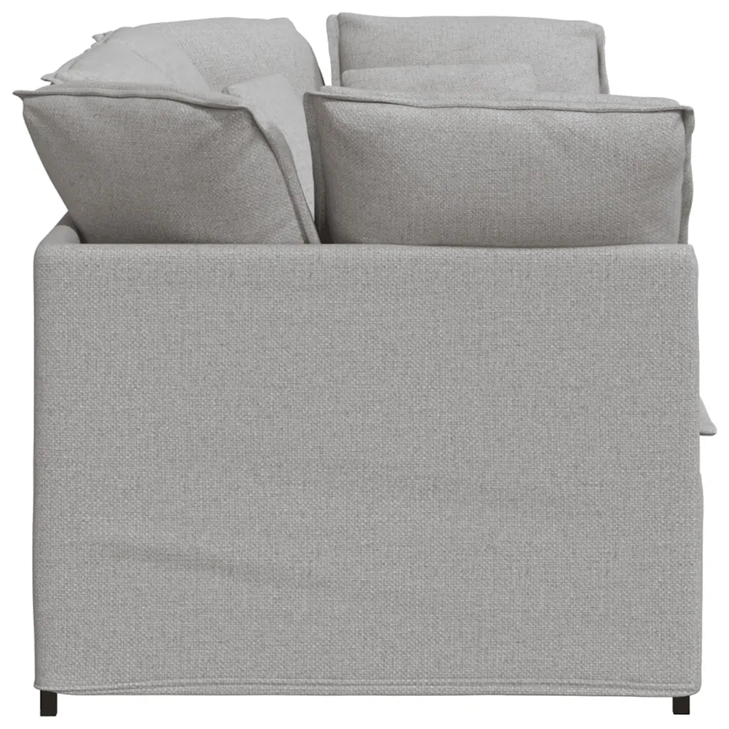 Divano Modulare con Cuscini in Tessuto Grigio Nuvola 3321246