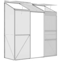Serra adiacente serra da giardino finestre apribili su 5 livelli pannello in PC struttura in alluminio 1,9 x 0,7 x 2 m trasparente