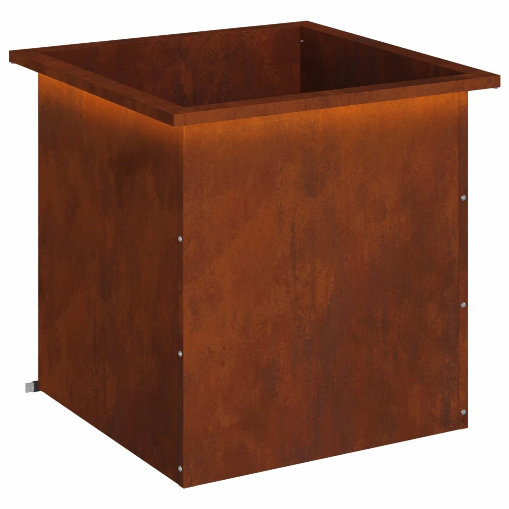 Fioriera da giardino con LED Ruggine 50 x 50 x 48 cm 8008194