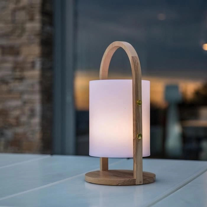 Lanterna wireless a LED Woody LUMISKY - H 37 cm - Bianco