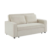 Divano letto bouclé, 3 posti, crema
