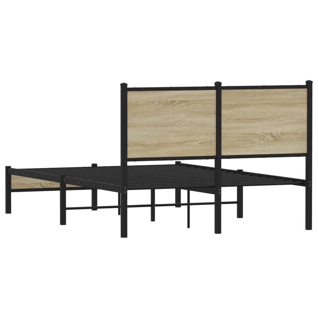 Giroletto senza Materaso in Metallo Rovere Sonoma 120x200 cm 4007866