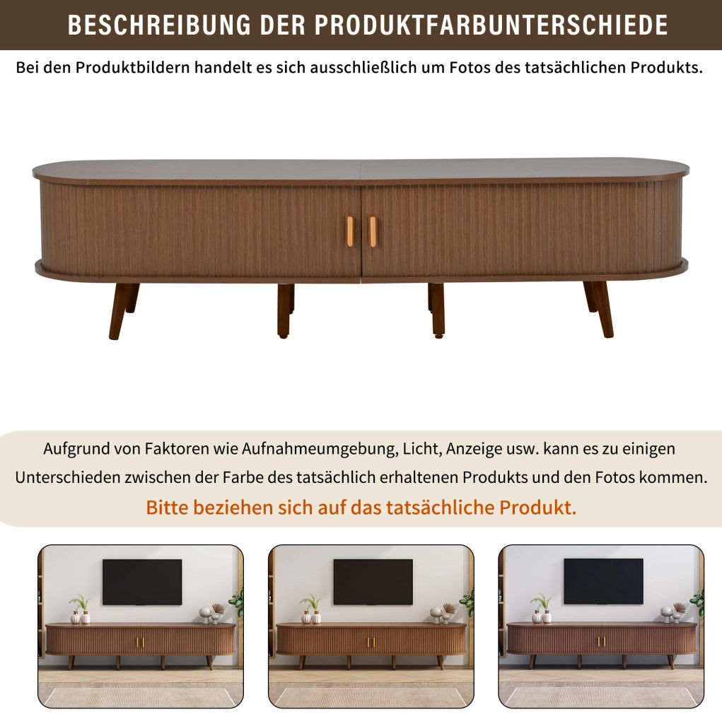 Set mobile TV e tavolino da caffè moderno in MDF colore noce; 2 pezzi