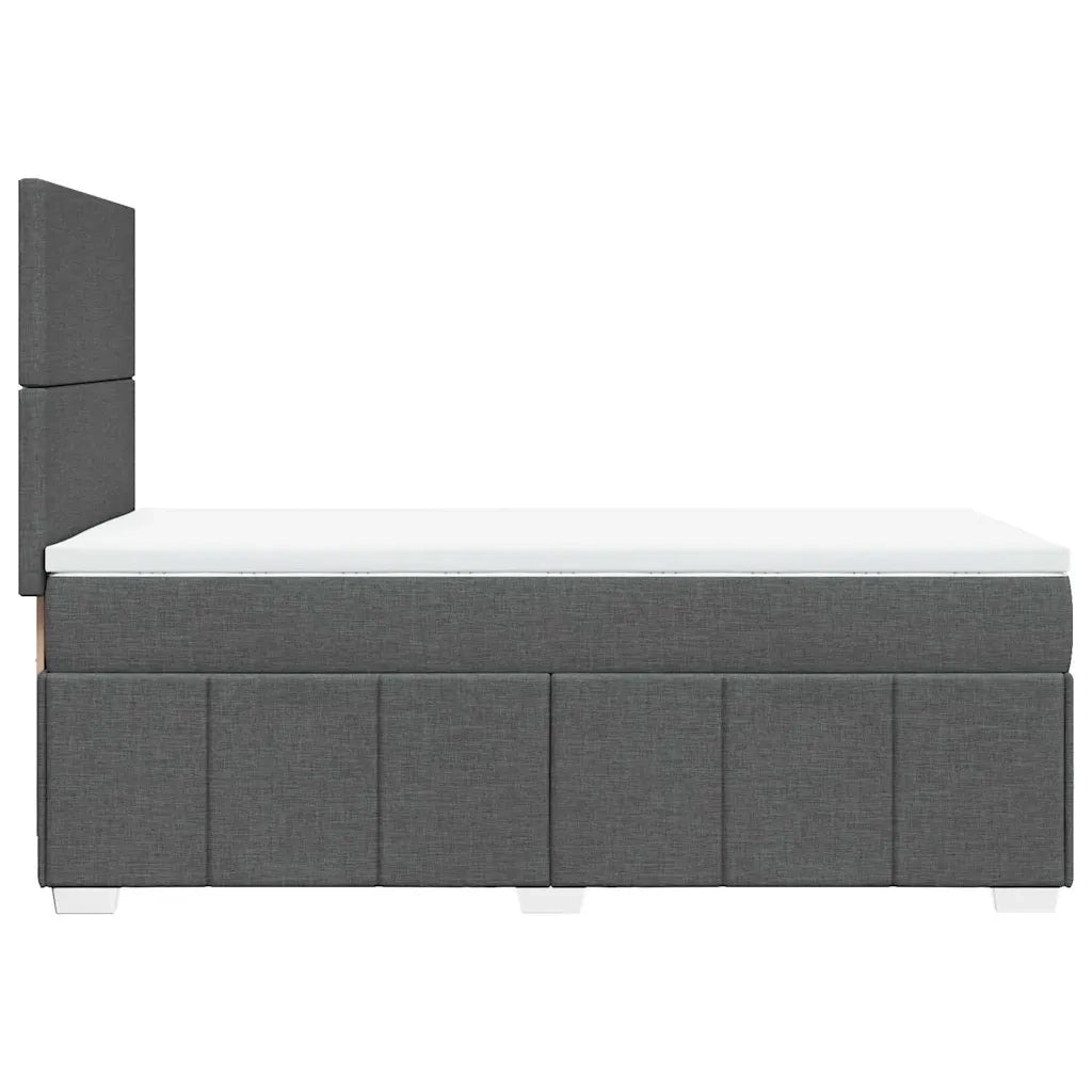 Giroletto a Molle con Materasso Grigio Scuro 80x200 cm Tessuto