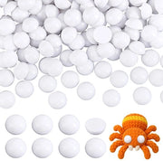 Cabochoni 200 pezzi - Occhi di animali bianchi - 12 mm retro liscio - Copertura a cappuccio - Giochi di animali/pezzi - Materiali per hobby creativi
