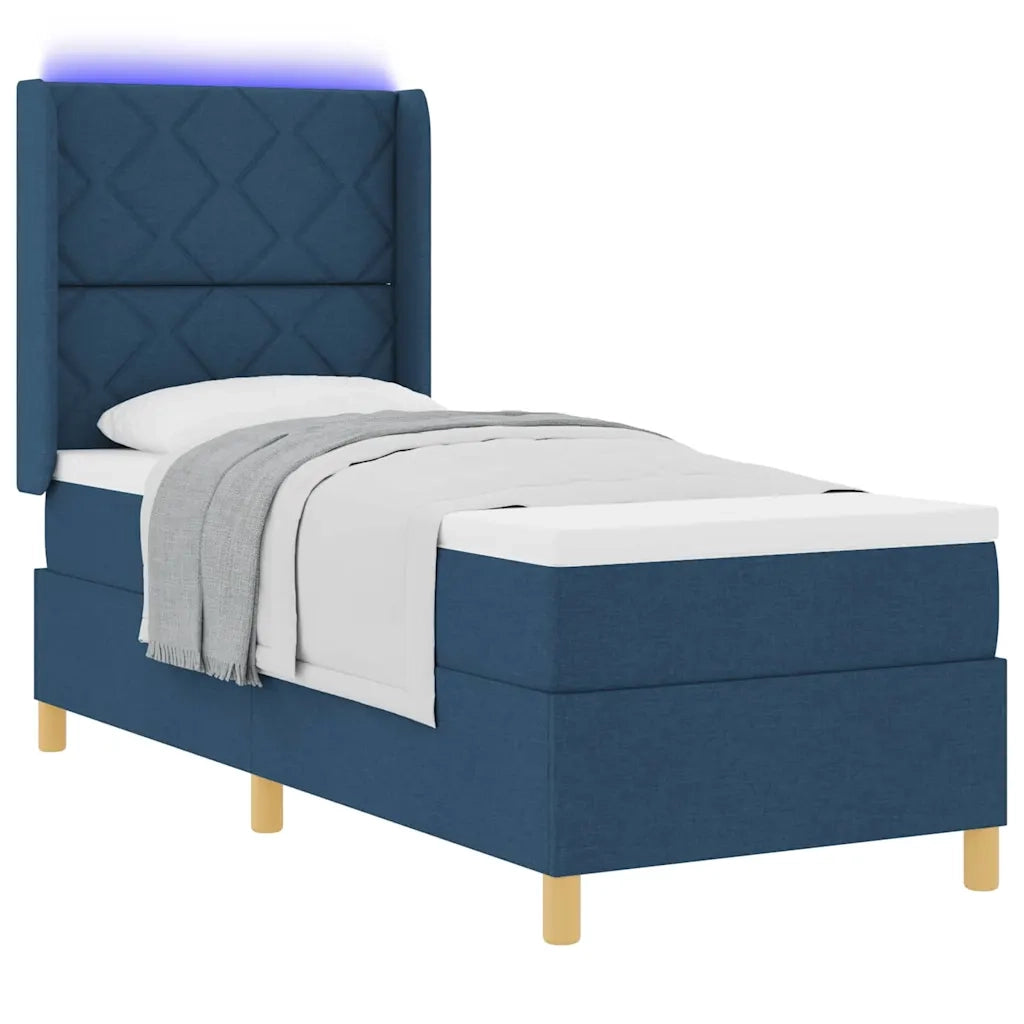 Letto a molle con materasso Blu 140 x 200 cm Tessuto 3343727