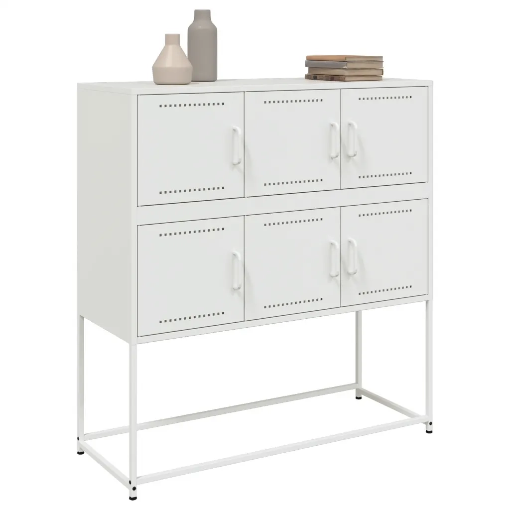 Credenza Bianca 100,5x39x107 cm in Acciaio 846601