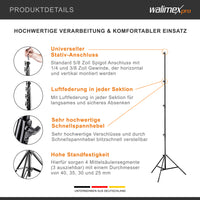 AIR 380 Deluxe Set 2 stativi per luci, altezza max 380 cm, cavalletto fotografico per flash con capacità di carico di 15 kg, treppiede per studi fotografici e outdoor