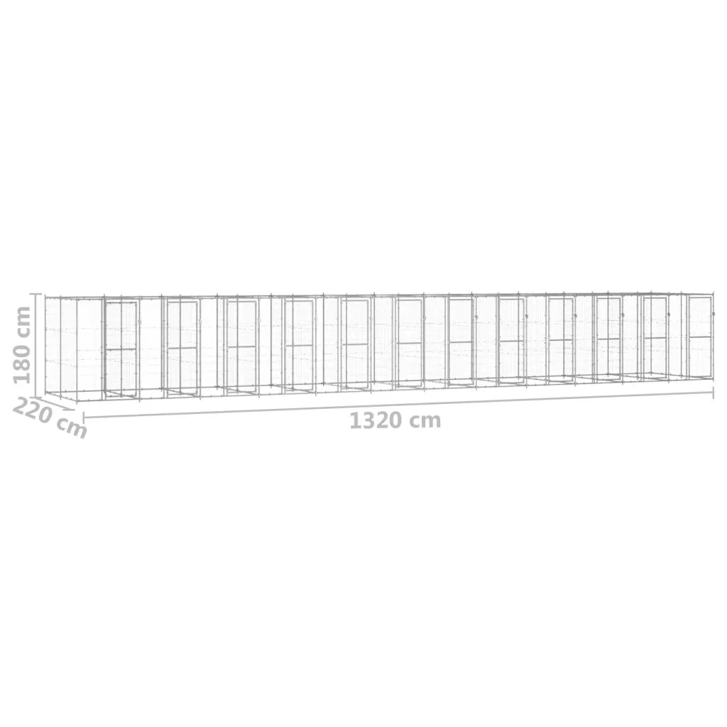 Gabbia per Cani da Esterno in Acciaio Zincato 29,04 mÂ² cod mxl 55607
