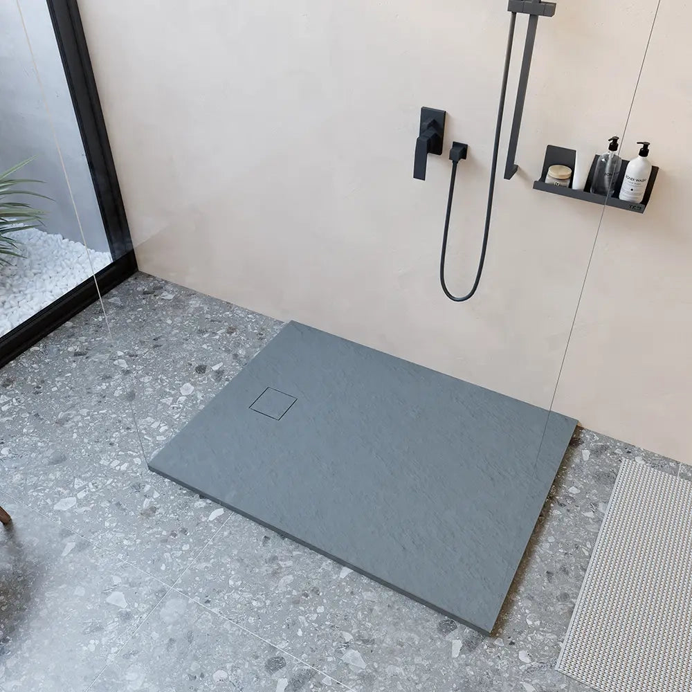 Piatto doccia 80x100 cm colore grigio effetto pietra | Samos