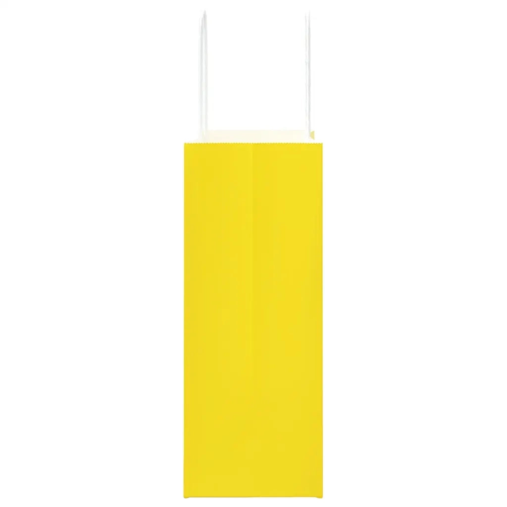 Sacchetti di Carta 250 pz con Manici Gialli 21x11x28 cm 4101783
