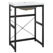 Telaio per Lavabo da Bagno con Lavabo Integrato Nero in Ferro CFW4457363