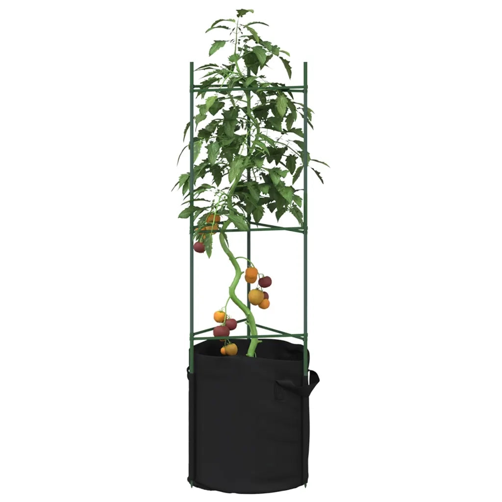 vidaXL Sostegni Pomodori con Sacchetti Piante 8pz 116 cm Acciaio e PP