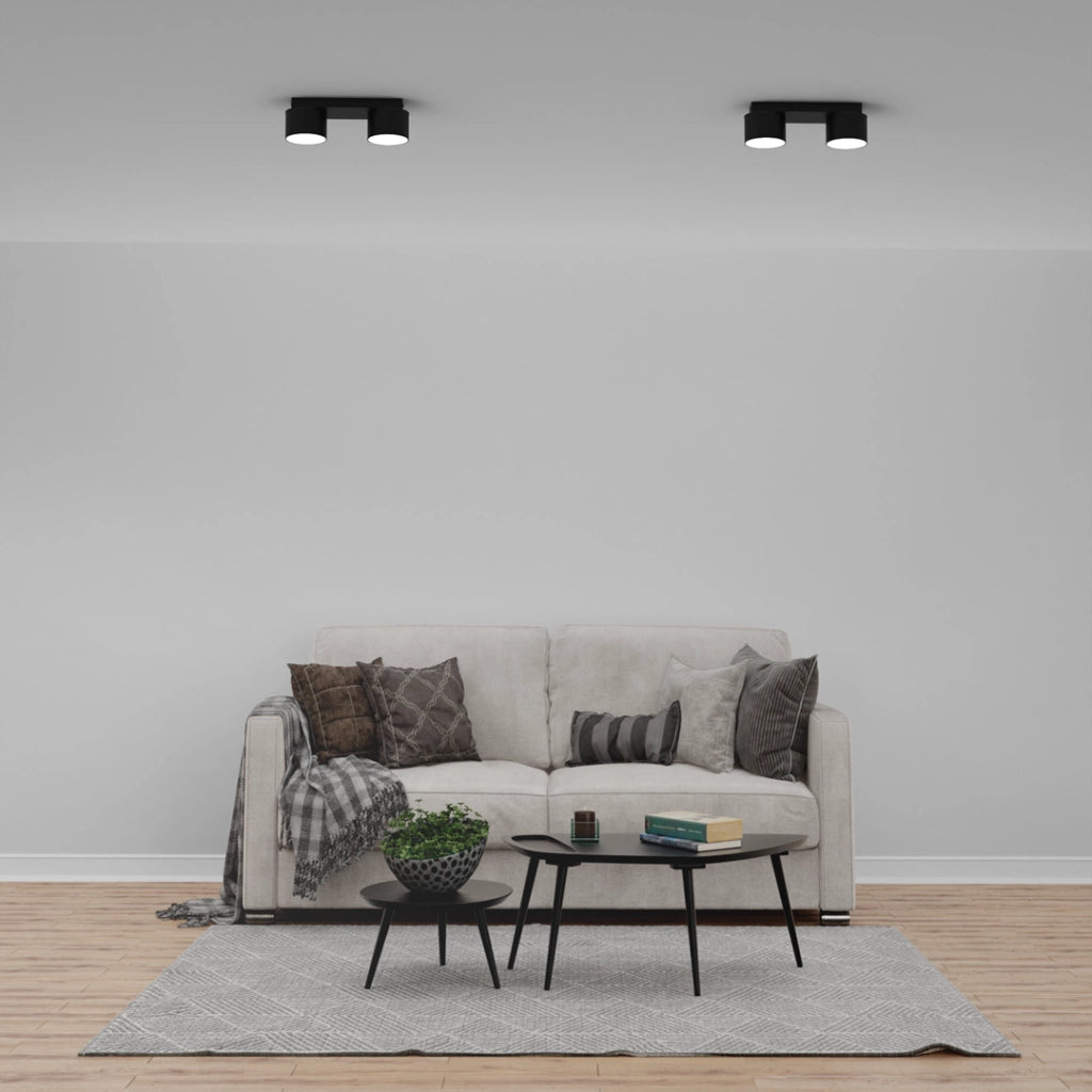 Plafoniera tonda in metallo DIXIE Milagro nera GX53 1x20W