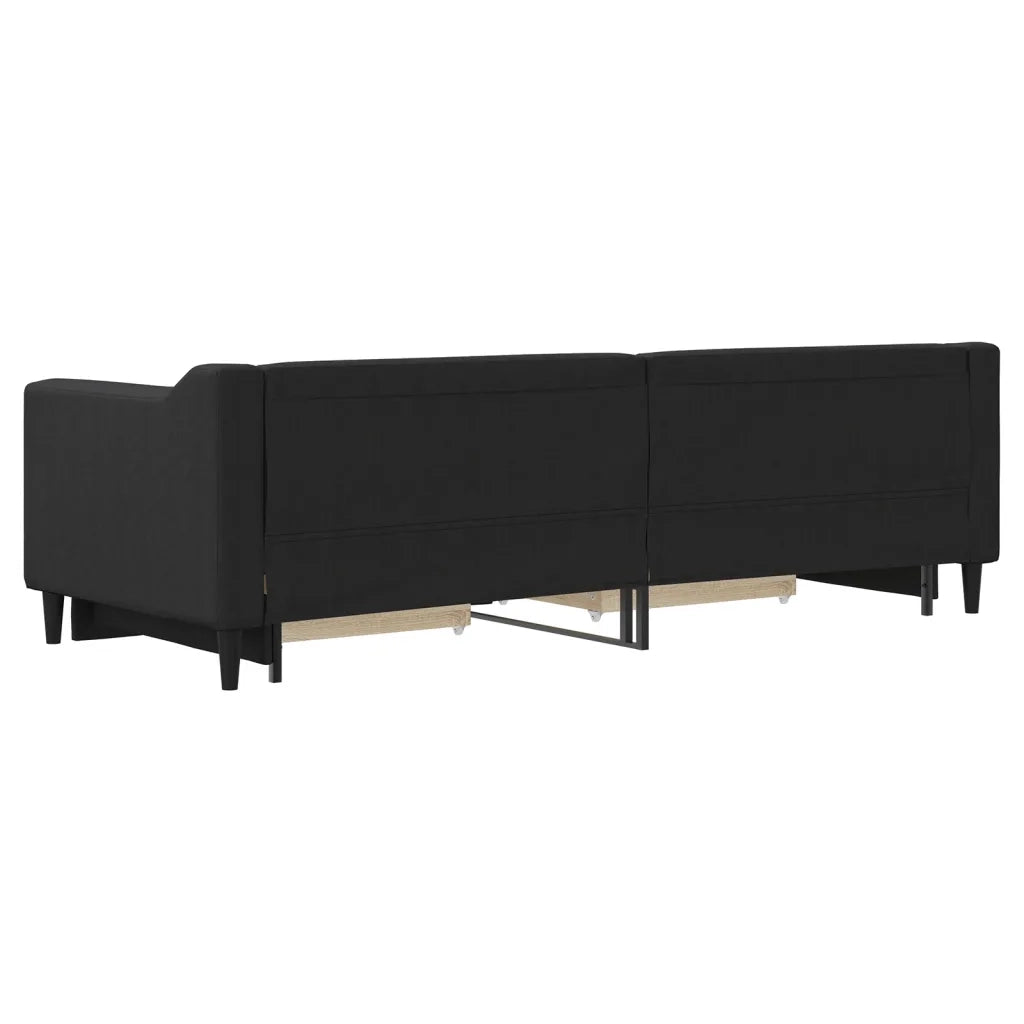 Divano Letto Estraibile con Cassetti-Sofa Letto-Daybed Nero 80x200 cm in Tessuto 708357