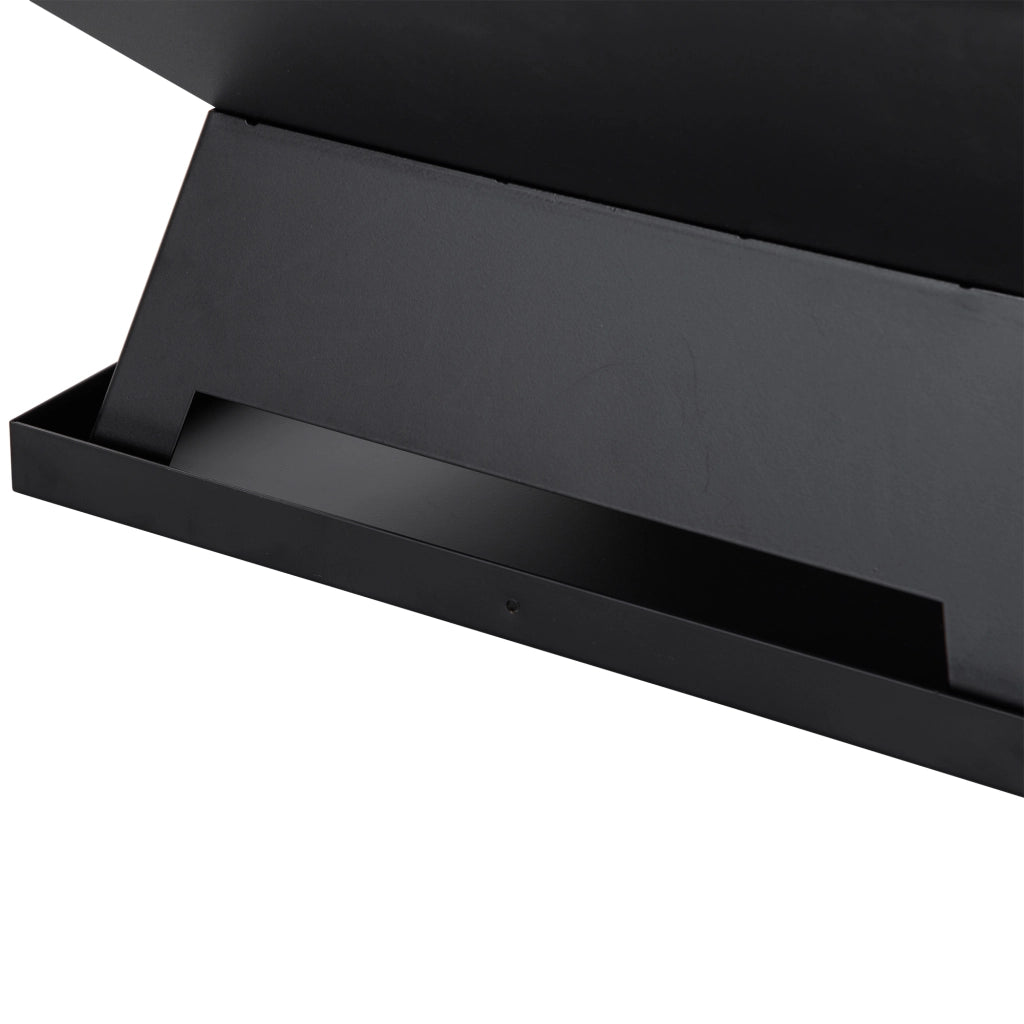 Braciere da giardino in acciaio nero 45x45x34 cm con paraspark e attizzatoio