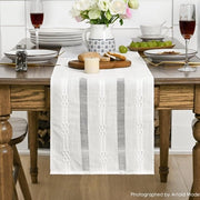 Lavatrice a rullo rustico in lino, 33x243 cm
