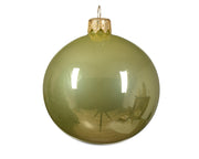 Box Da 6 Palline Di Natale Gioielli Di Vetro Smaltato Colore Pistacchio 8Cm