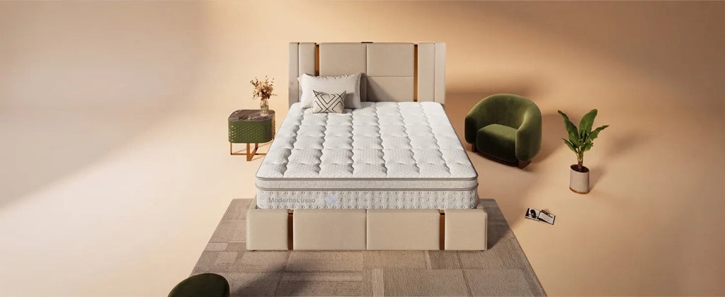 Materasso Ibrido a Molle Insacchettate 7 Zone e Waterfoam Rigidità H3 140x190x25 cm; Bianco
