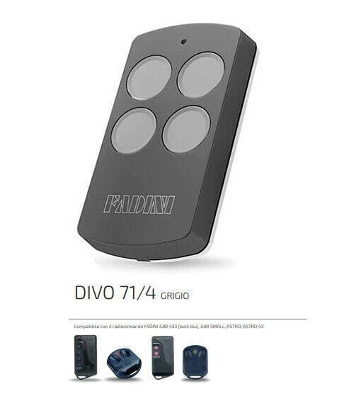 TELECOMANDO RADIOCOMANDO TRASMETTITORE FADINI 433 MHZ TR ASTRO 4314L 4316L 4321L