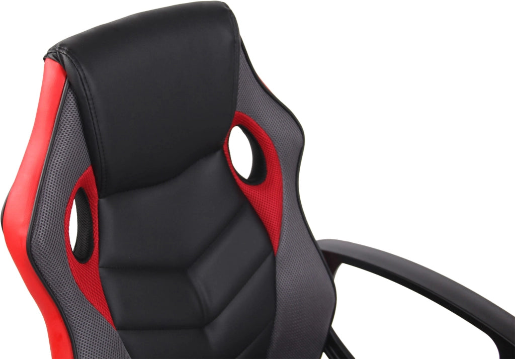 Sedia da ufficio ergonomica Glendale in similpelle nero/rosso