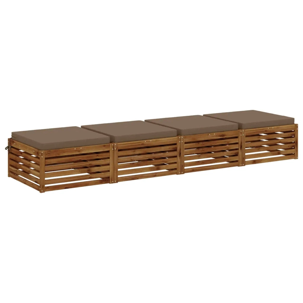 Cuscini per Sedia in 4 Pezzi SOEST 4 pz 100% Poliestere Tortora 944706