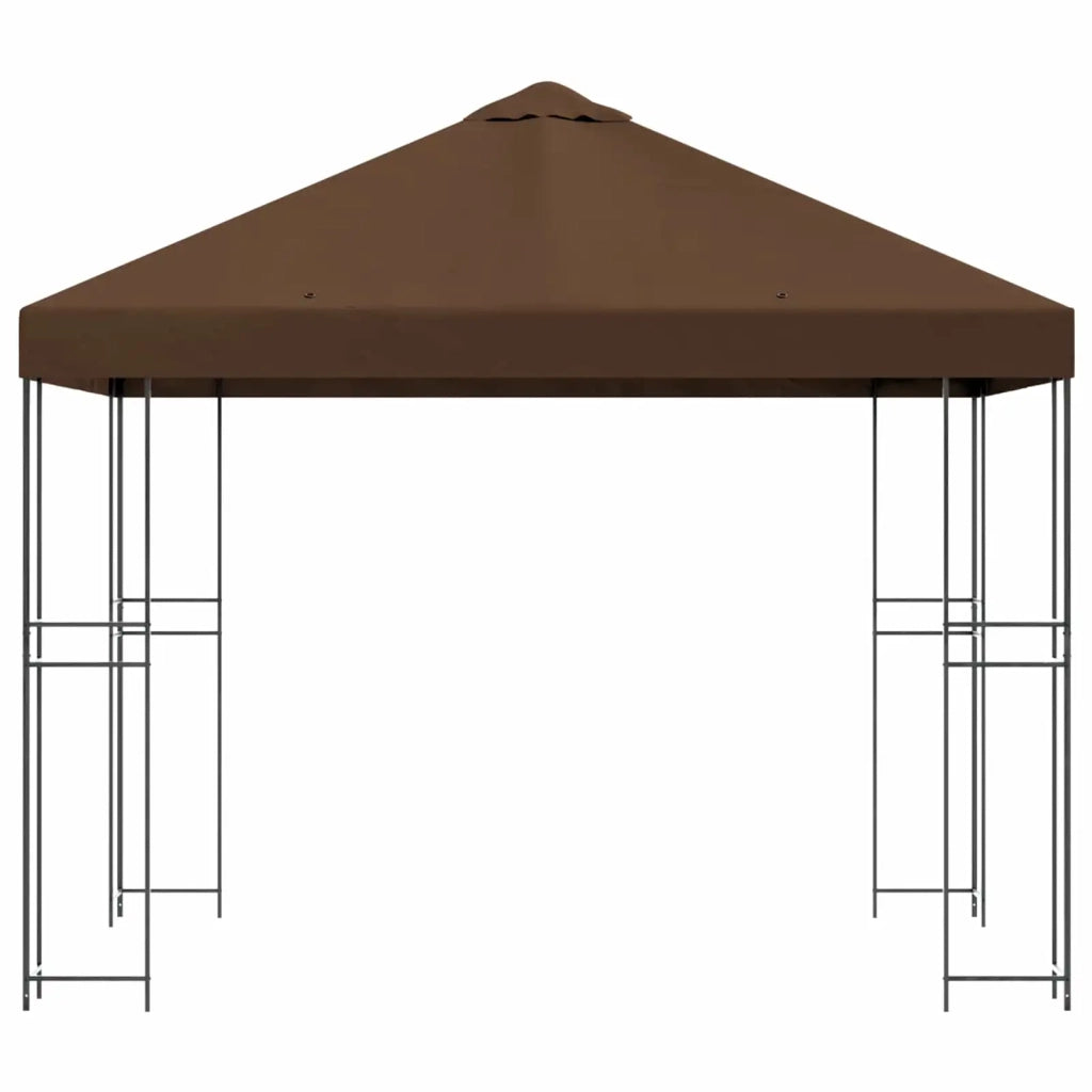 Gazebo 3 x 3 m Marrone Poliestere e Acciaio 190 900336