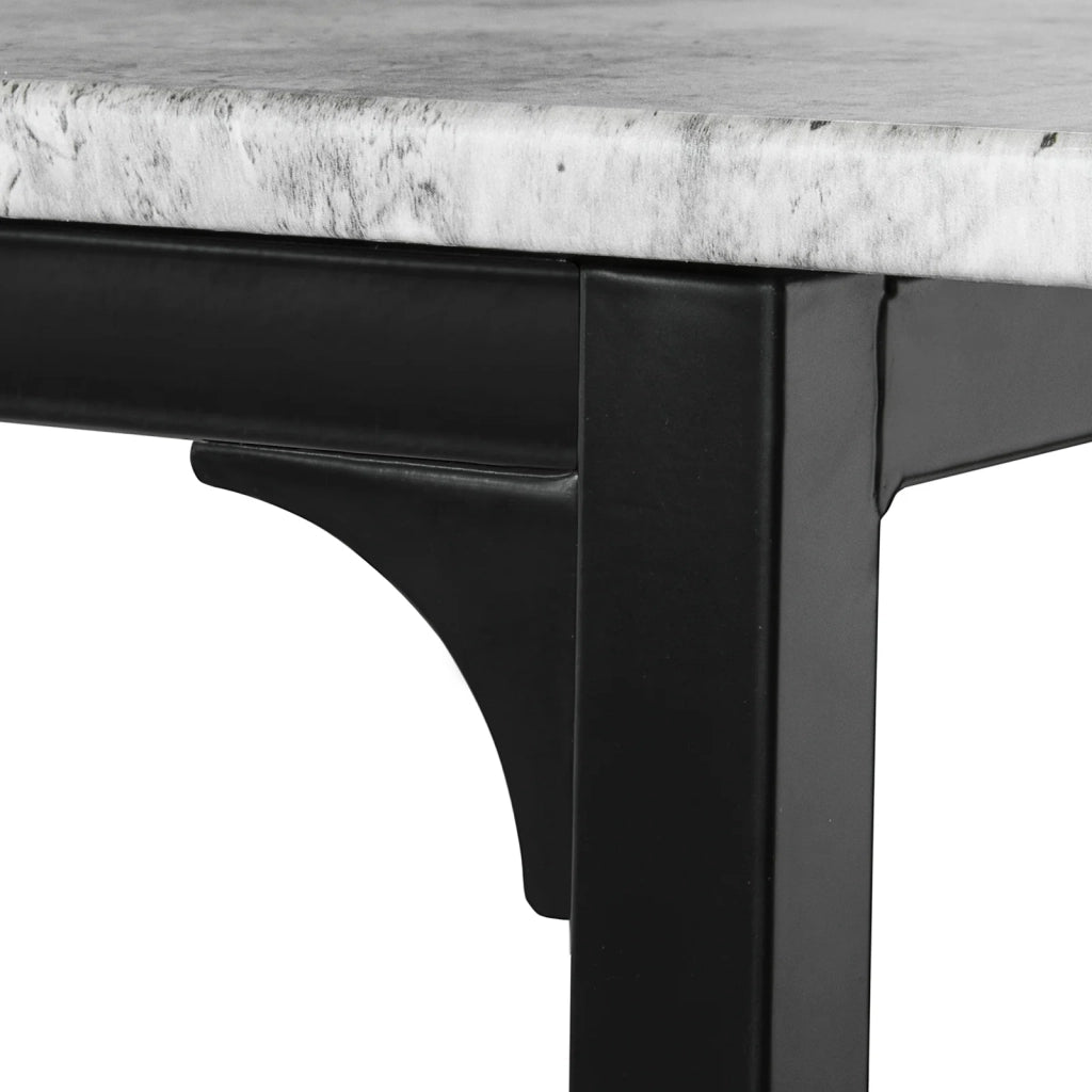 Set 5 Pezzi Tavolo con 4 sgabelli Mobile Bar per casa Stile Industriale L100*P60*A87 cm Grigio OGT11-HG