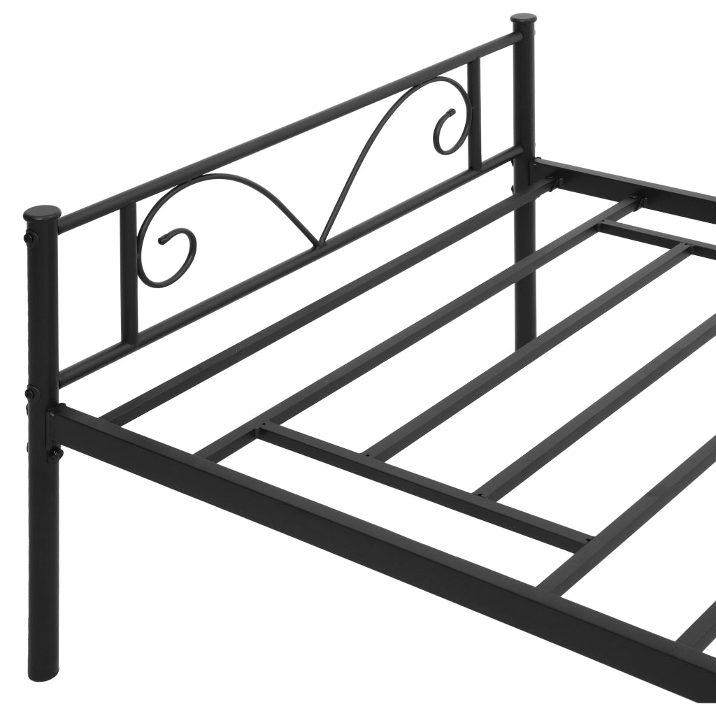 Letto Singolo in Metallo con Testiera a Farfalla ¨C Zephmum ¨C Nero 90x190x100 cm