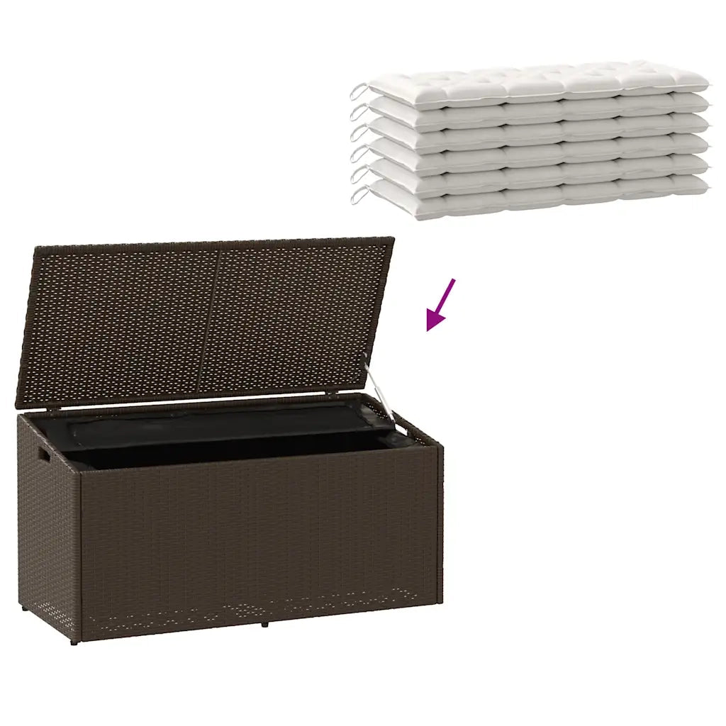vidaXL Baule da Giardino Marrone 110x50x58 cm in Polyrattan