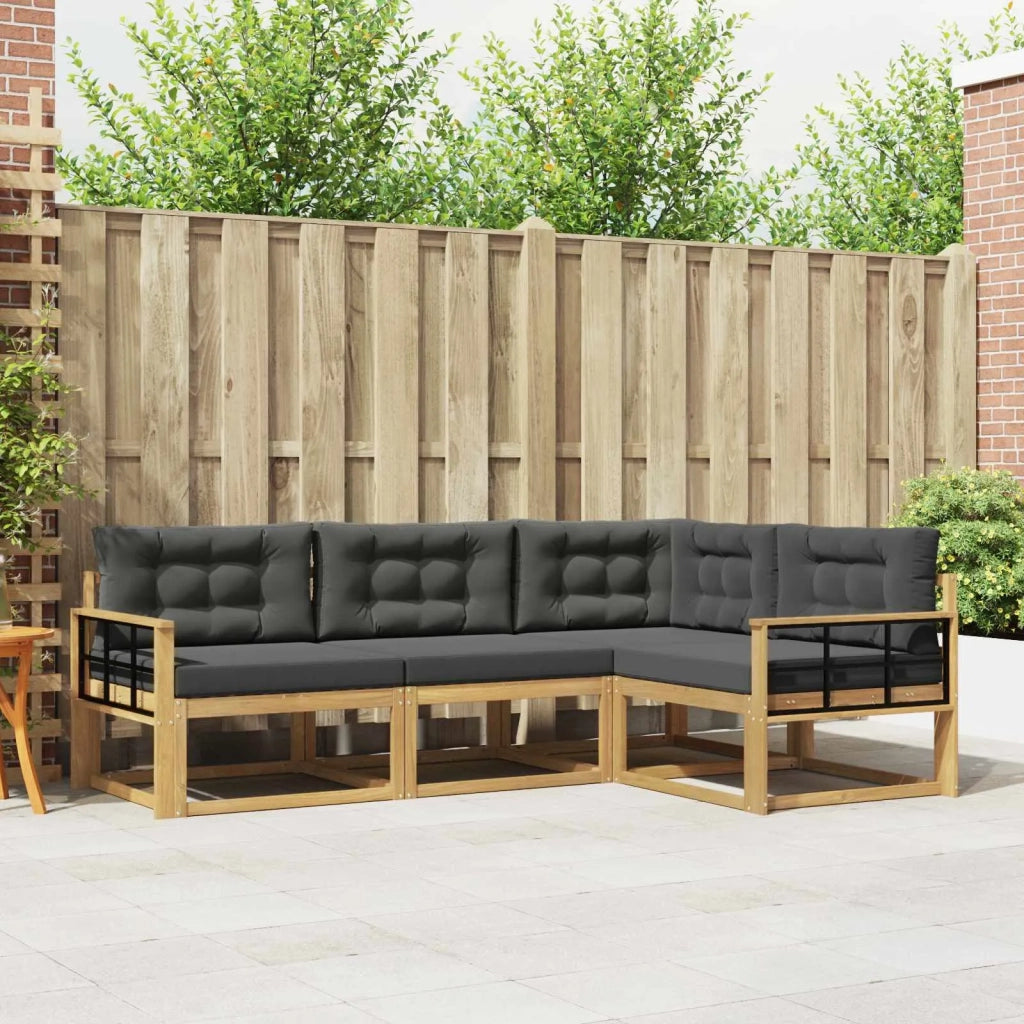 Set di divani da esterno 3 pz Bianco e Antracite Poliestere 3386386