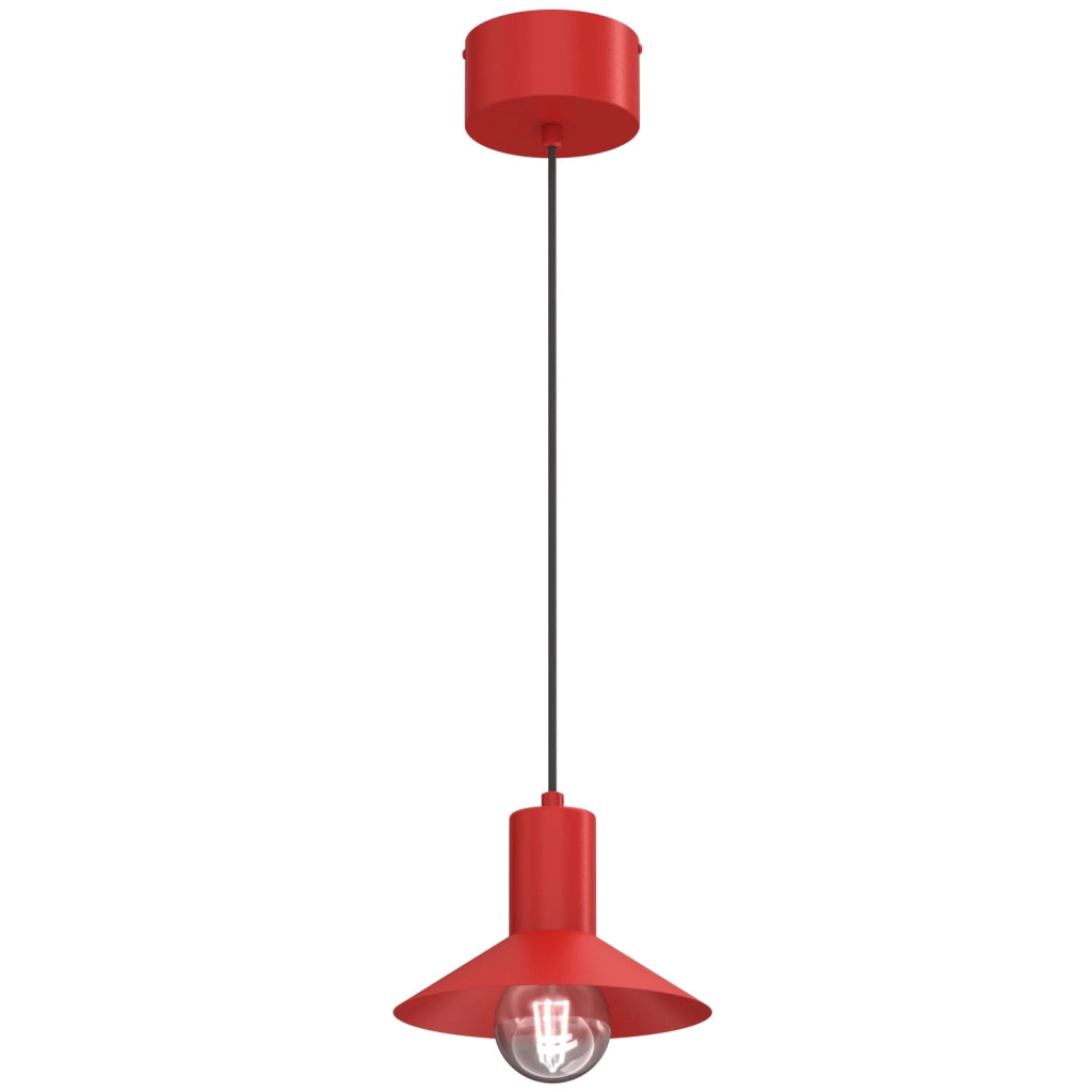 Lampada a sospensione Nox 1xE27 cono rosso 20 cm Luminex