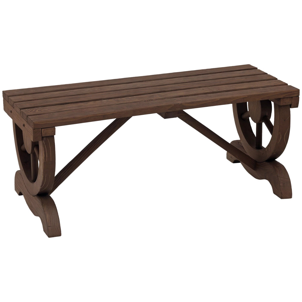 Panchina da Giardino 2 Posti Legno Abete ¨C zephmum ¨C 98x50x39.5 cm Marrone